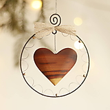 Dekorácie - vianočná dekorácia s dreveným srdiečkom väčšia (drevené srdiečko II) - 12674426_