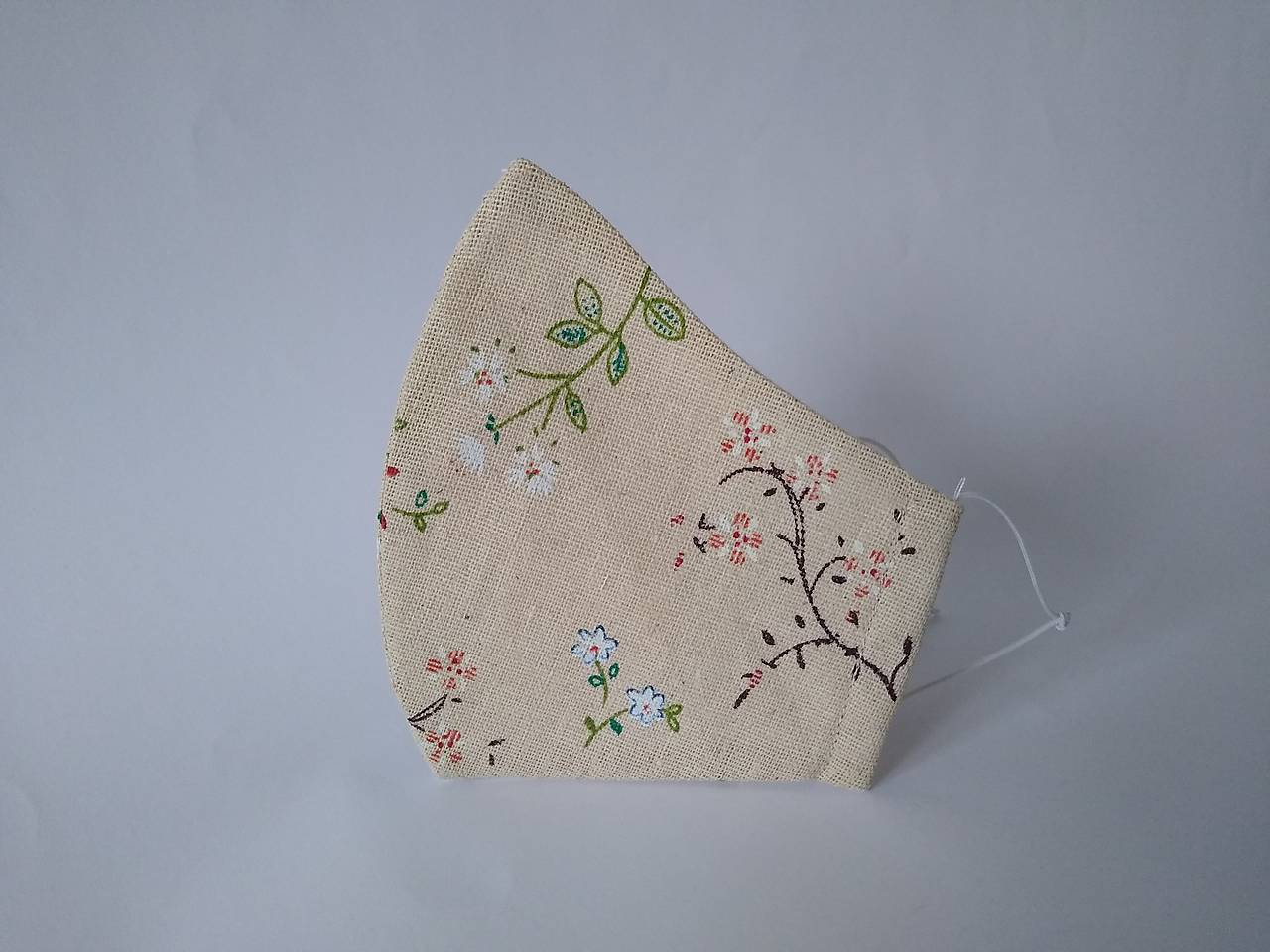 Dizajnové ľanové rúško kvietočky