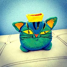 Dekorácie - Vázička - mačka, keramika - 12673961_
