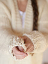 Svetre a kardigány - Ručne pletený hrubý vlnený sveter CHUNKY OVERSIZED - 12673353_