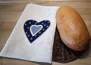Úžitkový textil - Ľanové vrecúško na chlieb - 12674569_