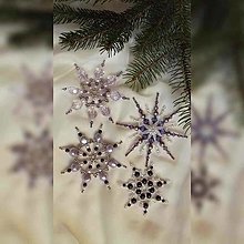 Dekorácie - Vianočné hviezdy fialová sada - 12676754_