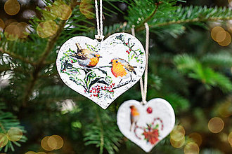 Dekorácie - Sada vianočných ozdôb Vtáčiky - 12674870_
