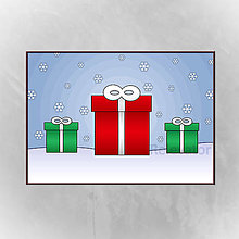 Grafika - Vianočný obrázok nasnežilo/sneží - vianočné darčeky  (sneží) - 12674509_
