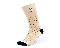 Pánske oblečenie - Ponožky bez/s monogramom - béžové s bodkami - 12681449_