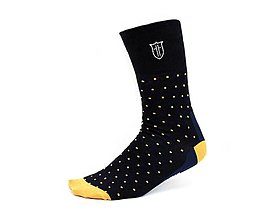 Pánske oblečenie - Ponožky bez/s monogramom - modré s bodkami - 12681709_