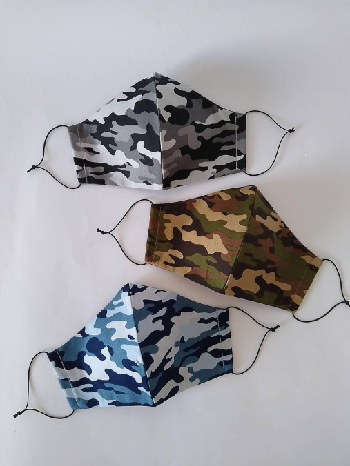 Set maskáč menší vzor dizajnové rúška tvarované dvojvrstvové