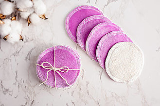 Úžitkový textil - Odličovacie tampóny ružové (Ružové odličovacie tampóny 5ks) - 12686663_