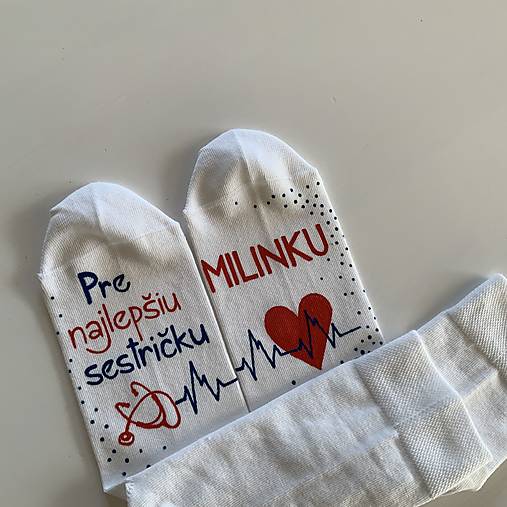 Maľované ponožky pre zdravotnú sestričku (najlepšiu)