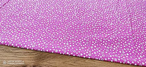 Textil - Bavlnená látka - srdiečka na ružovom- šírka 220 cm - cena za 10 centimetrov (Ružová) - 12690681_