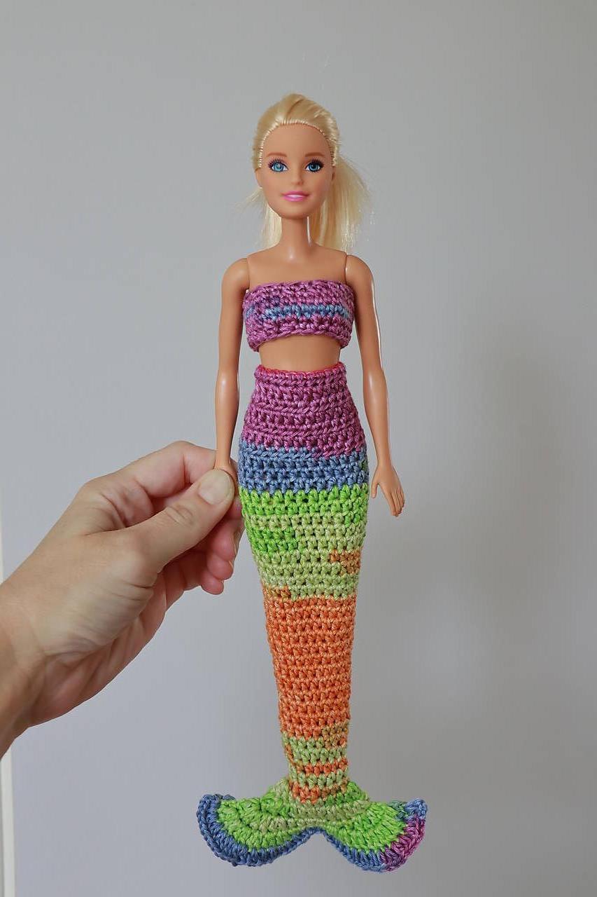 Háčkovaná plutvička pre Barbie