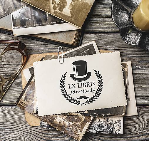Materiál ručne robený - Pečiatka EX LIBRIS Gentleman - 12695456_