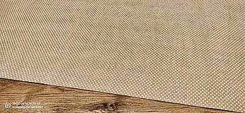 Textil - Bavlnená látka - Bodky biele na bežovom 3 mm - cena za 10 centimetrov - 12694316_
