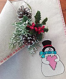 Úžitkový textil - Vianočné prestieranie - snehuliak - 12699182_