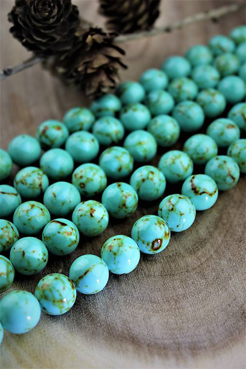Minerály - "korálky tyrkys 12mm" - 12694173_