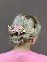Ozdoby do vlasov - Kvetinový hrebienok "prísľuby lásky" - 12694271_