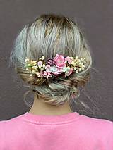 Ozdoby do vlasov - Kvetinový hrebienok "prísľuby lásky" - 12694272_