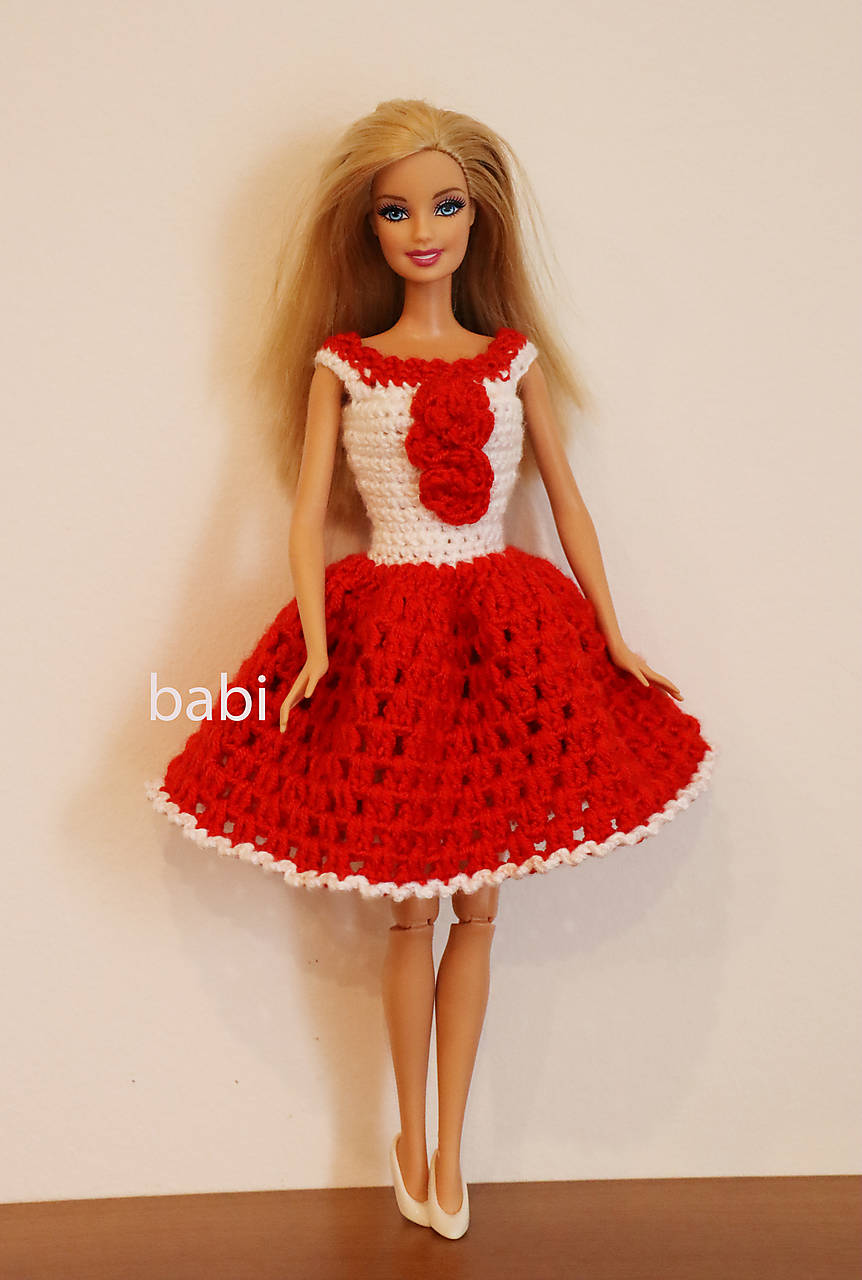 Háčkované šatičky pre Barbie