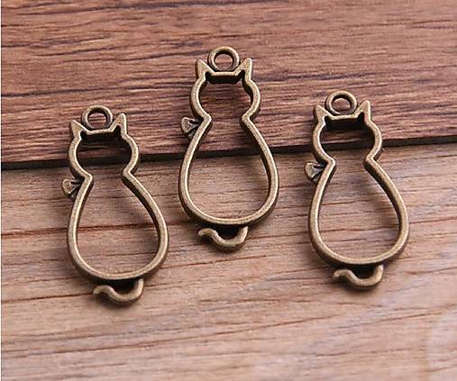 Komponenty - Komponent prívesok mačka 13 x 29 mm, 1 ks - 12695701_