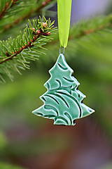 Dekorácie - Vianočná ozdoba stromček (zelená) - 12703913_