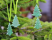 Dekorácie - Vianočná ozdoba stromček (zelená) - 12703972_