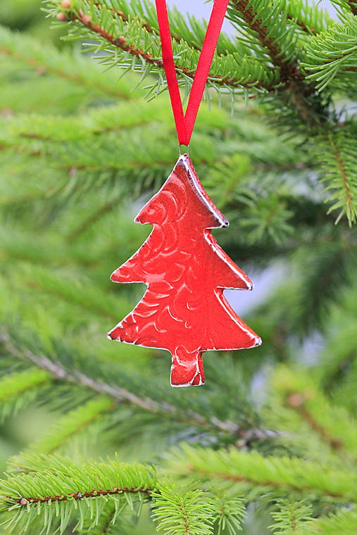 Vianočná ozdoba stromček (Červená)