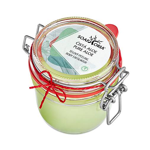 Telová kozmetika - Čistá aloe - organický soľný telový peeling - 12701858_