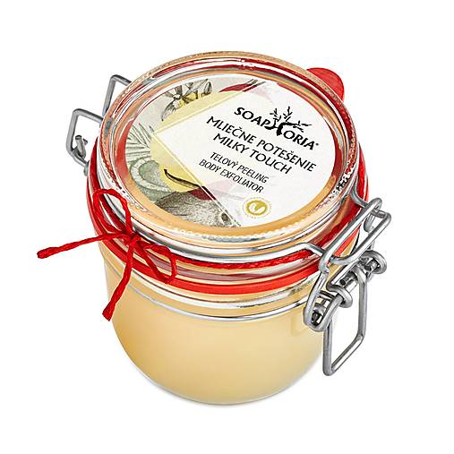 Telová kozmetika - Mliečne potešenie - organický soľný telový peeling - 12701859_