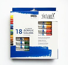 Farby-laky - Sada akrylových farieb, 18x12ml, El Greco, C.Kreul - 12700302_