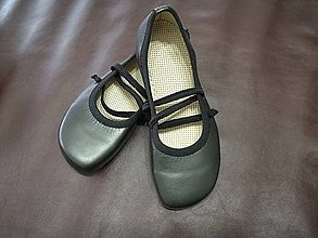 Ponožky, pančuchy, obuv - Čierne barefoot balerinky - 12699899_