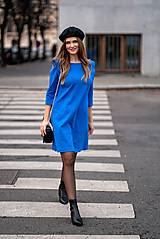 Šaty - Modré úpletové šaty - 12703415_