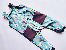 Detské oblečenie - Vzorované softshellove nohavice na traky - 12699841_