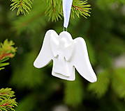 Dekorácie - Vianočná ozdoba Anjelik bielá - 12706733_