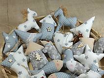 Dekorácie - Vianočné ozdoby šedo biele s béžovou (hviezda s čipkou -10 cm) - 12705493_