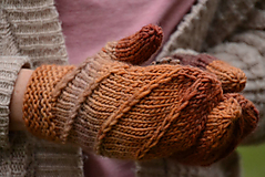 Rukavice - Dámske rukavice CATHY, škoricové, 100% merino - 12706604_