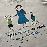 Topy, tričká, tielka - Originálne maľované tričko s 3 postavičkami (teta + dvaja chlapci) - 12708497_