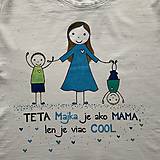 Topy, tričká, tielka - Originálne maľované tričko s 3 postavičkami (teta + dvaja chlapci) - 12708498_