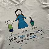 Topy, tričká, tielka - Originálne maľované tričko s 3 postavičkami (teta + dvaja chlapci) - 12708499_