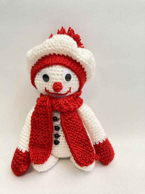 Hračky - snehuliak sediaci  s baretkou - 12708332_