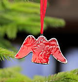 Dekorácie - Vianočná ozdoba Anjelik červená orlament - 12712470_
