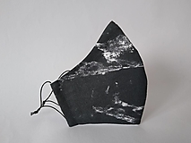 Rúška - Dizajnové rúško mramor tmavo šedé tvarované dvojvrstvové - 12710631_