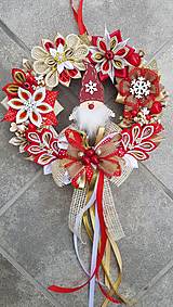 Dekorácie - Vianočný veniec adventny alebo na dvere s jutou (S trpaslíkom vzor B) - 12713187_
