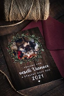 Papiernictvo - Vianočný pozdrav - venček & drevo ❤ - 12711595_