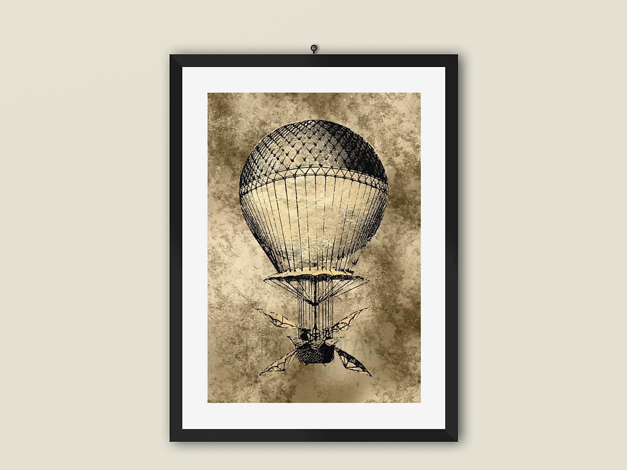 Art Print, STEAMPUNK-Hot air balloon, obrázok na stenu