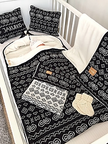 Detský textil - SET pre bábätko Čičmany - personalizovaný, OEKO-TEX® - rôzne farby - 12718407_
