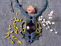 Náhrdelníky - Makrame náhrdelník- Dúhový obsidian - 12716154_