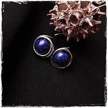 Náušnice - lapis lazuli chirurgická oceľ - 12715809_