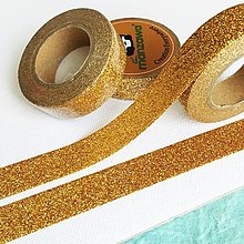 Papier - dekoračná papierová washi páska Zlaté čaro - 12719207_