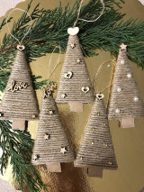 Dekorácie - Vianočné ozdoby na stromček z jutového špagátu - 12718701_