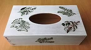Dekorácie - Krabička na kozmetické vreckovky -bylinky - 12719179_